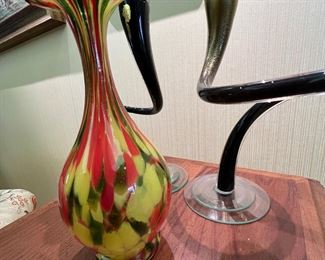 Czech art glass vase