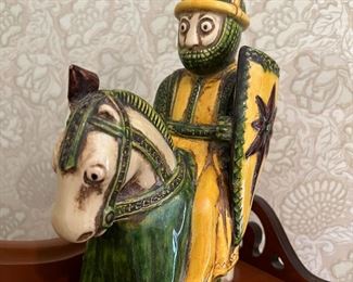 Vintage 1970s Italian ceramic medieval knight
