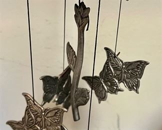 Pewter butterfly wind chimes