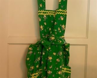 Green Floral Apron