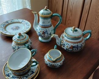 Deruta Italy majolica tea/coffee set