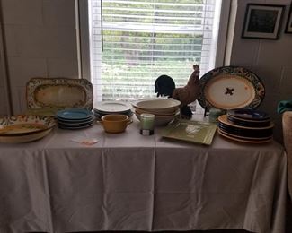 Pier 1 platters, large serving bowls, plates, and saucers