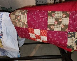 vintage handmade quilts and quilt rack