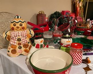 Jay Imports Gingerbread Cookie Jar ; Lots of Christmas items
