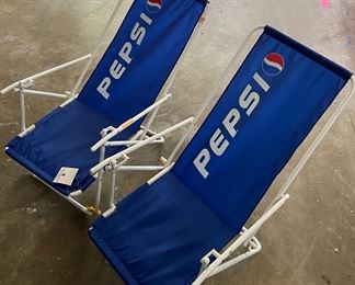 Vintage Pepsi Cola Folding Beach Chairs NOS TAG 