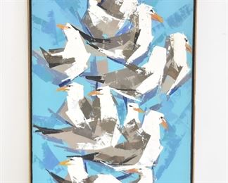 ANDREW SHUNNEY , MODERNIST OIL ON CANVAS 