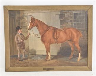 19THC PORTRAIT OF THOROUGHBRED HORSE BERESFORD 