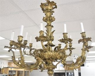 LARGE FRENCH BRONZE CHANDELIER 