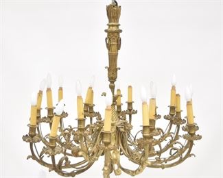 LARGE FRENCH BRONZE CHANDELIER 
