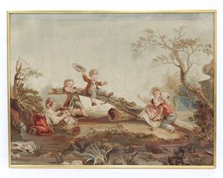 TAPESTRY CHILDREN PLAYING 