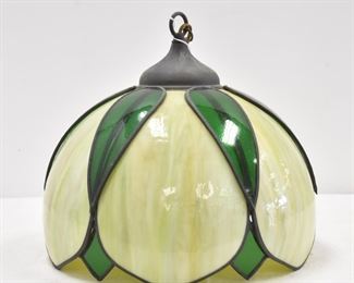 HANDEL ? TULIP OVERLAY SLAG GLASS SHADE 