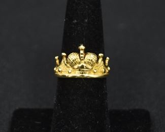 18KT GOLD CROWN RING 