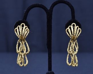 18KT GOLD DANGLE EARRINGS 