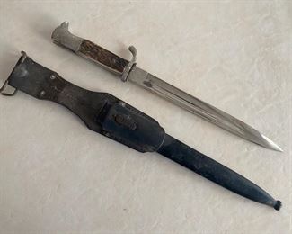 WWII German Stag Handle Bayonet F. W. Holler