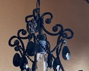 Black Beaded Plugin Pendant Light