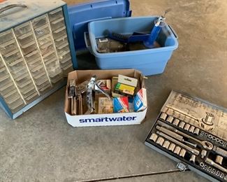 Miscellaneous Tools Including Socket Stapler Drain Snake