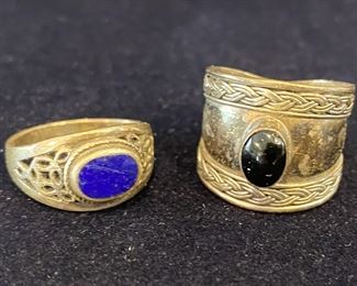 2 X Sterling Silver Rings Size 5 3-4