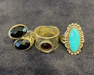 3 X Sterling Silver Ring Size 8