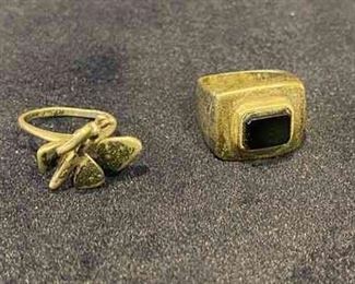 2 X Sterling Silver Ring Size 5.5