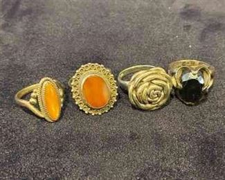 4 X Sterling Silver Ring Size 9