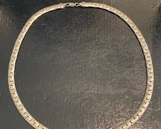 Heavy 19 Inch Sterling Silver Necklace