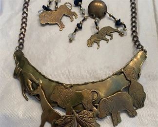 Safari Necklace And Earrings
