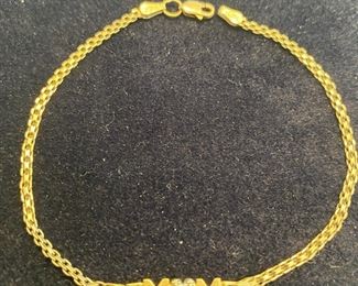 10 K Gold Mom Bracelet