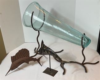 Glass Cornucopia Fish Decor