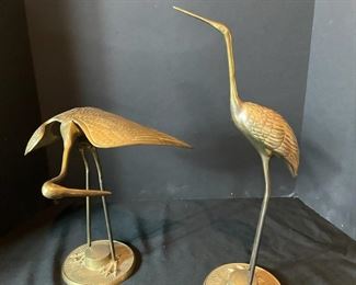 Brass Crane Statues