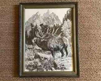 Bill ONeil Bugling Elk Print