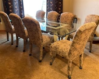 Glass Top Table 8 Chairs