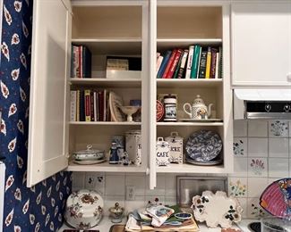 Cookbooks plus more in bookcases 