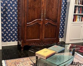 Mid century double glass table 