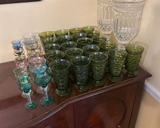 Green Whitehall glasses,