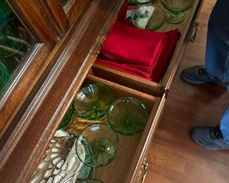 Green depression glass