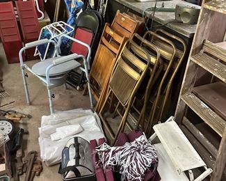 MSU items, old folding chairs