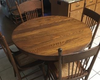 Oak table and 6 chairs