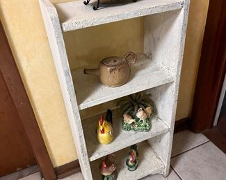 Antique Shelf with Chickens