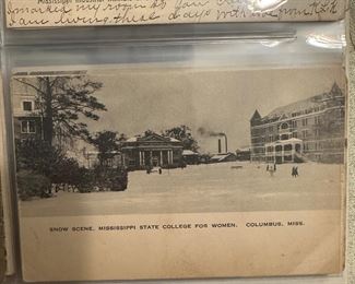 Columbus MUW Snow Scene postcard