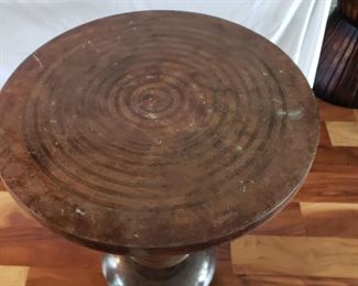 Metal table. Dimensions  32" h  x 17" w