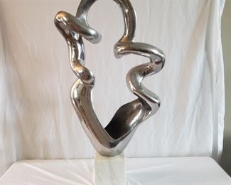  JOHN-RICHARD Design  Collection.  Sculpture Metal on Marble Stand.   37"h x 19"w
•sculptures are subject for pre-sale