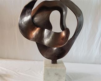  JOHN-RICHARD Design Collection.  Sculpture Metal on Marble Stand.  24"h x 17"w
•sculptures are subject for pre-sale
