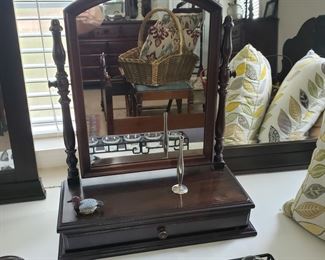 Antique  men's shaving mirror w drawer