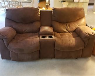 Electric reclining sofa w storage
