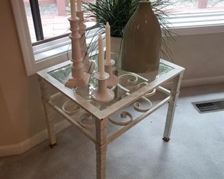 Glass top side table
