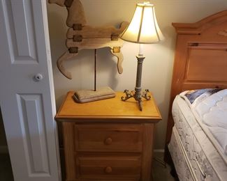 Pair of side tables, wood horse