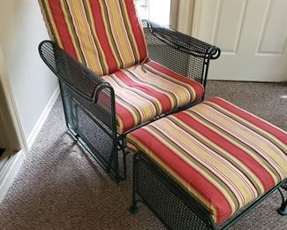 Mid century Russell Woodard glider chair w ottoman