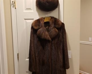 Mink jacket and hat
