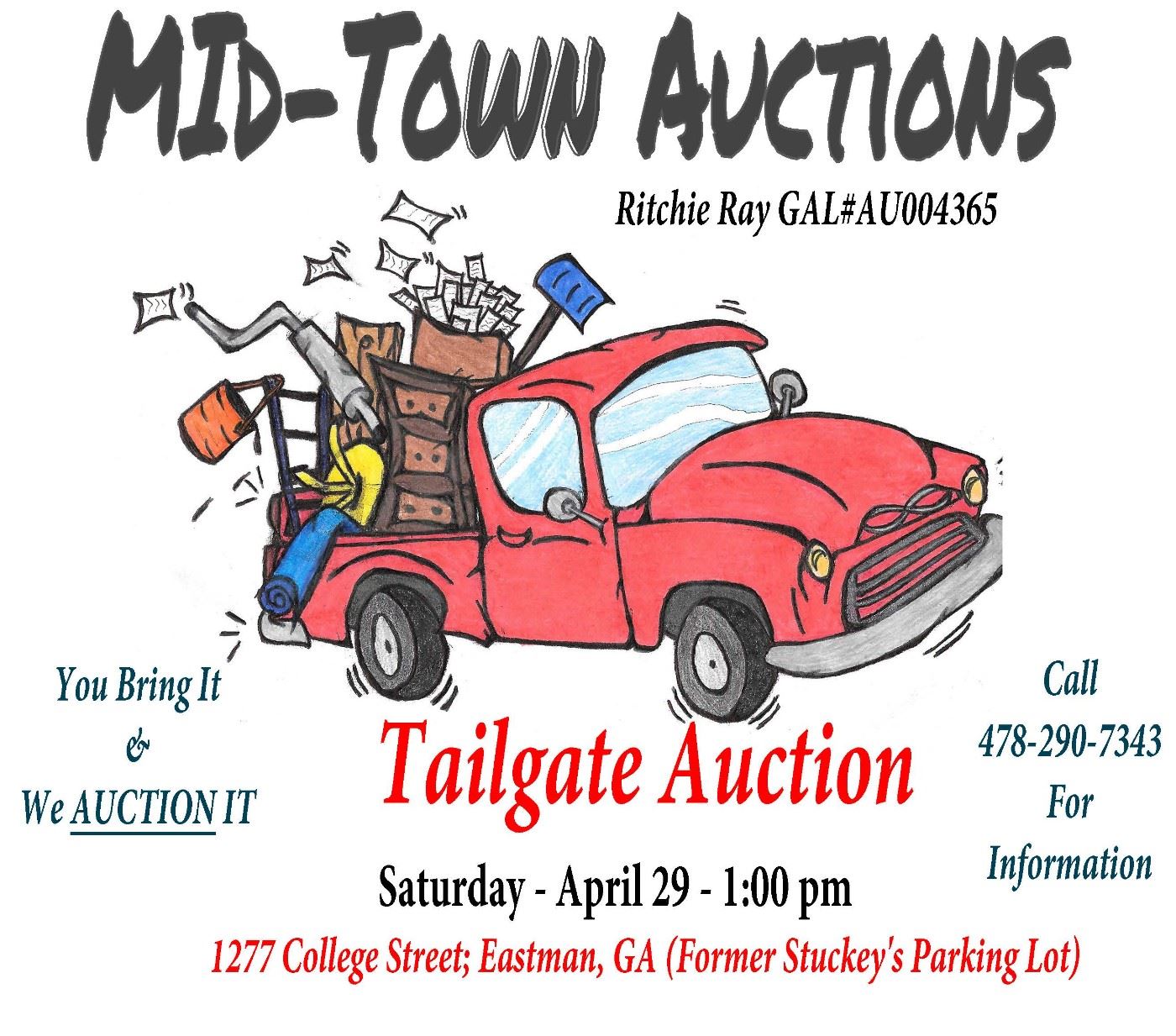 Tailgate Auction in Eastman, GA starts on 4/29/2023