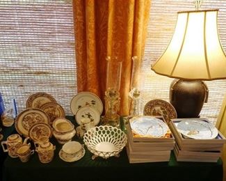 Haviland Christmas plates, early transfer ware children's set. 